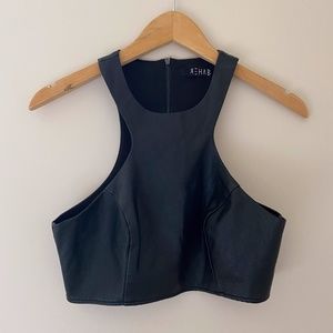 REHAB Faux Leather Crop Top